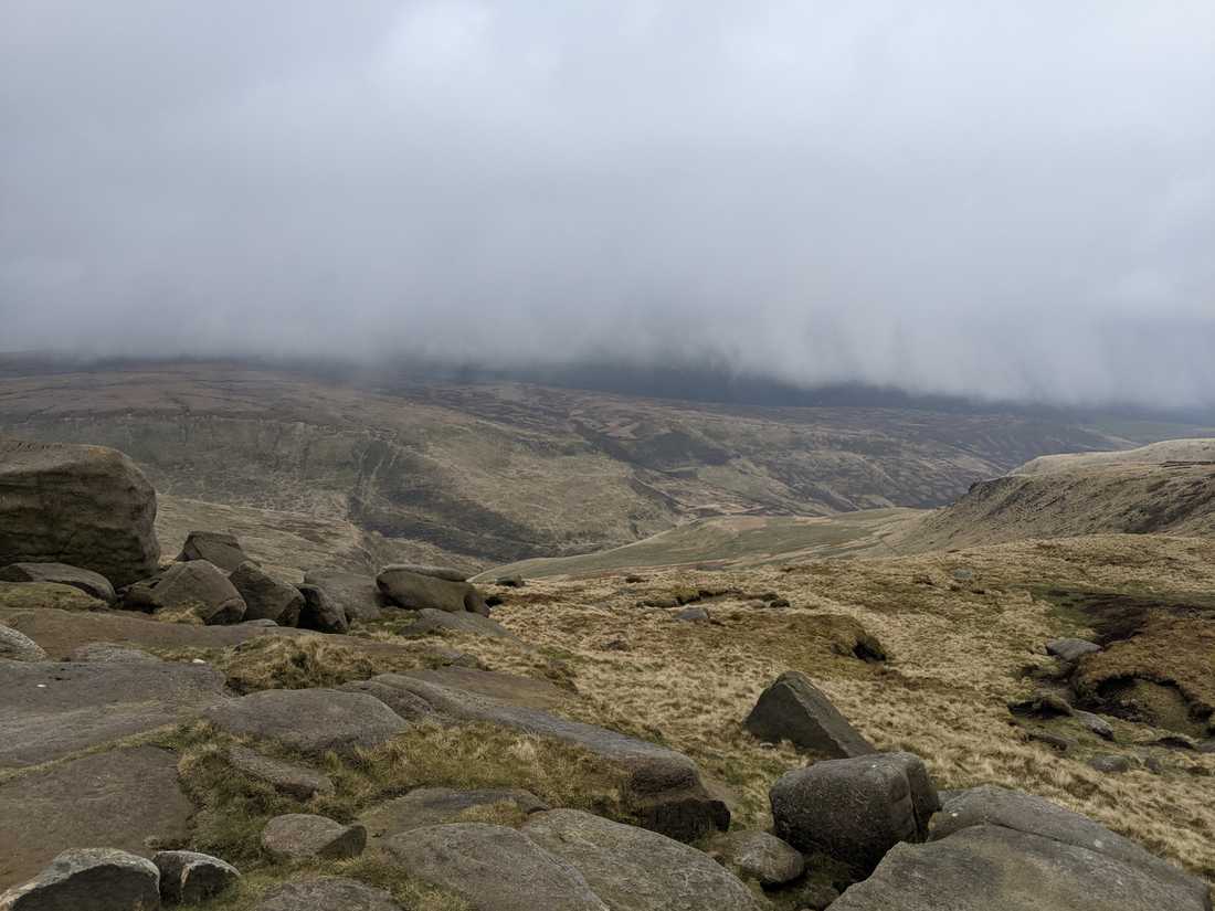 Some cloud cover from the shelf stones